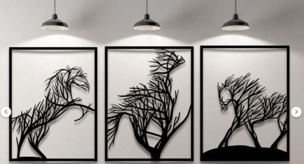 Cuadro decorativo ilustración caballos