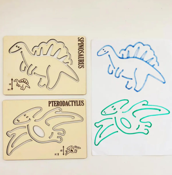Plantilla de Dinosaurios Montessori: Ejercicios de Línea y Dibujo