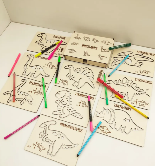 Plantilla de Dinosaurios Montessori: Ejercicios de Línea y Dibujo