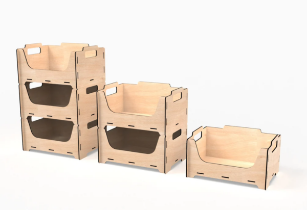 Cajas de Almacenamiento Apilables-mdf